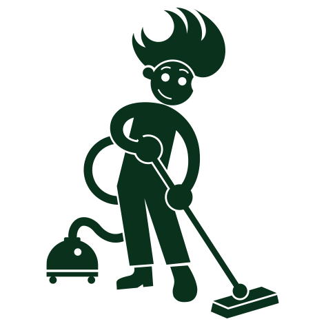Poli Clean mascot vacuuming