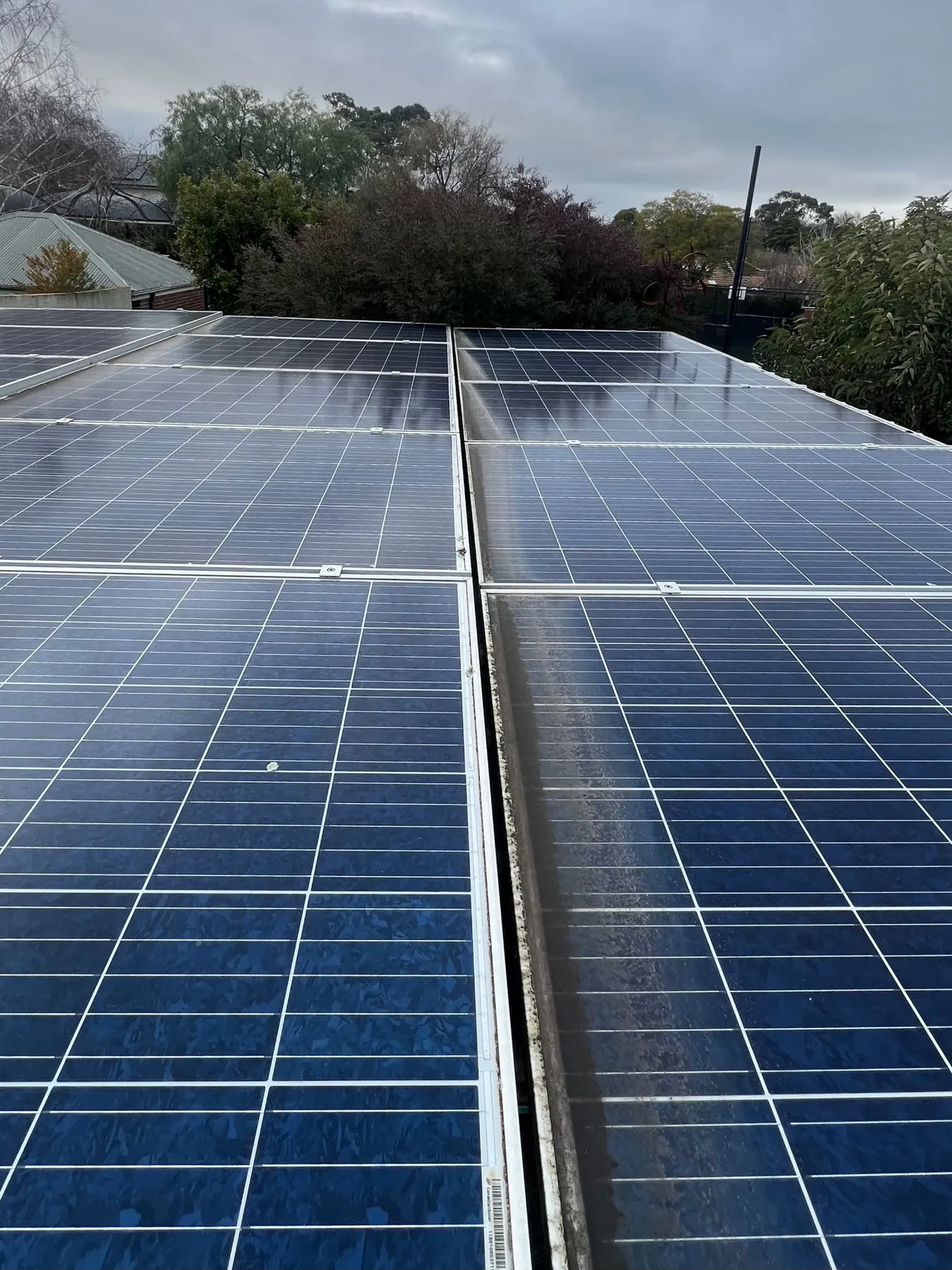 Solar Panel Cleaning before Poli Clean
