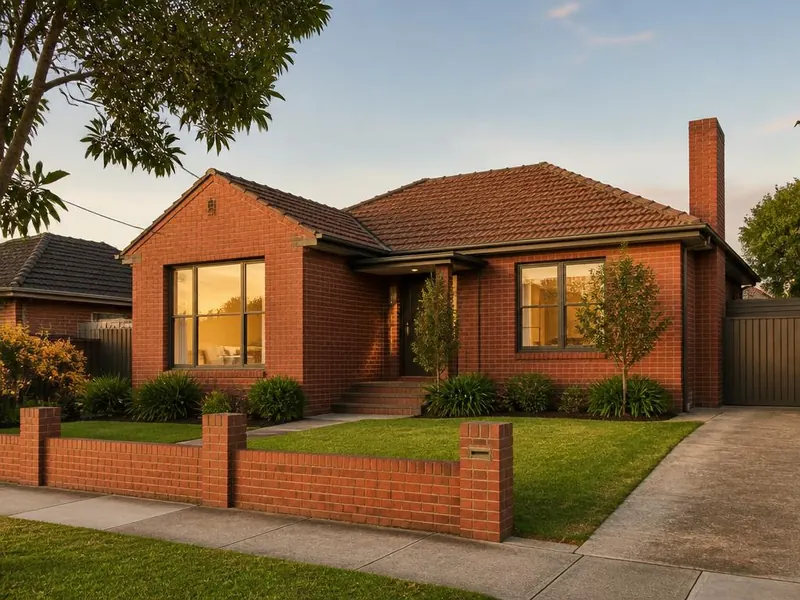 Standard 3-bedroom brick home after a soft wash